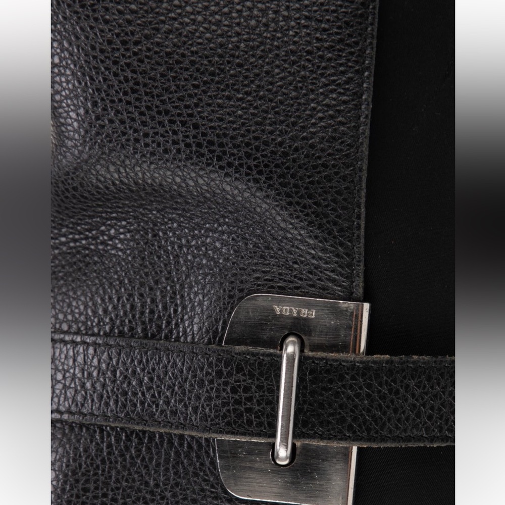 Prada Black Shoulder Bag with Leather Flap - Picture 5 of 15